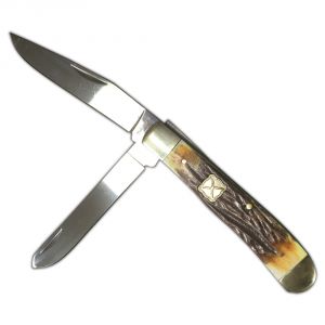 Twisted X Natural Aged Bone Two Blade Folding Knife - XK2001